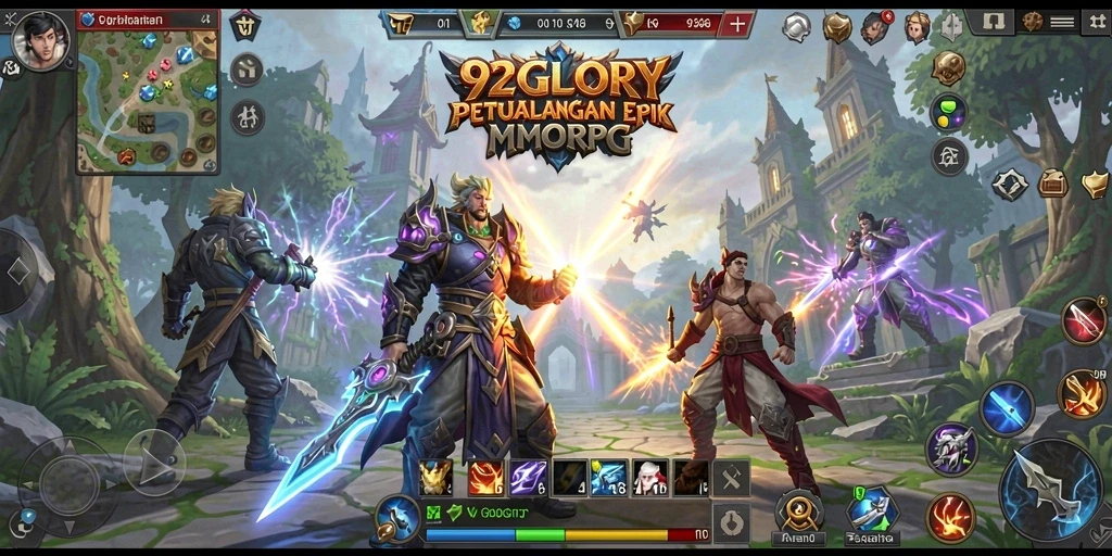 Tampilan gameplay menarik dalam dunia MMORPG 92GLORY.