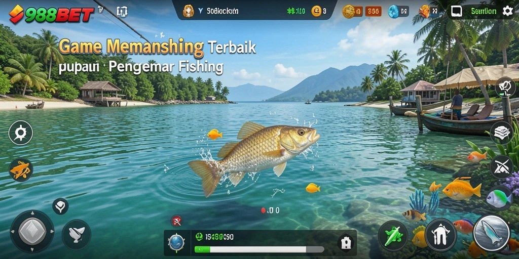Tampilan gameplay 988BET yang mendebarkan saat memancing.