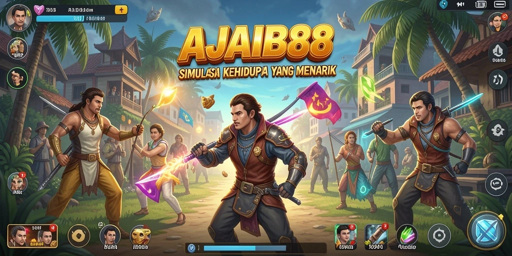 Screenshot AJAIB88 menampilkan pengalaman simulasi kehidupan yang interaktif.