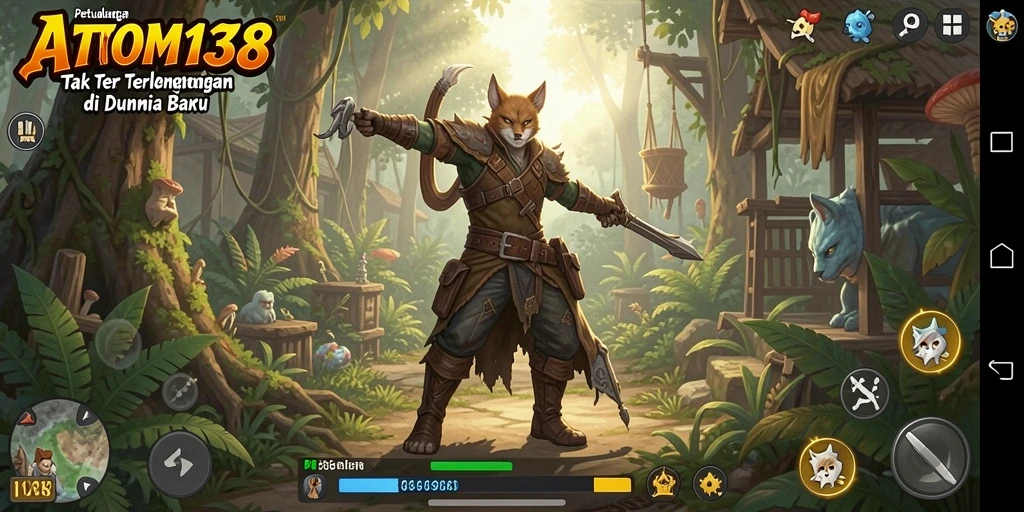 Tampilan gameplay mendebarkan di dunia petualangan ATOM138.