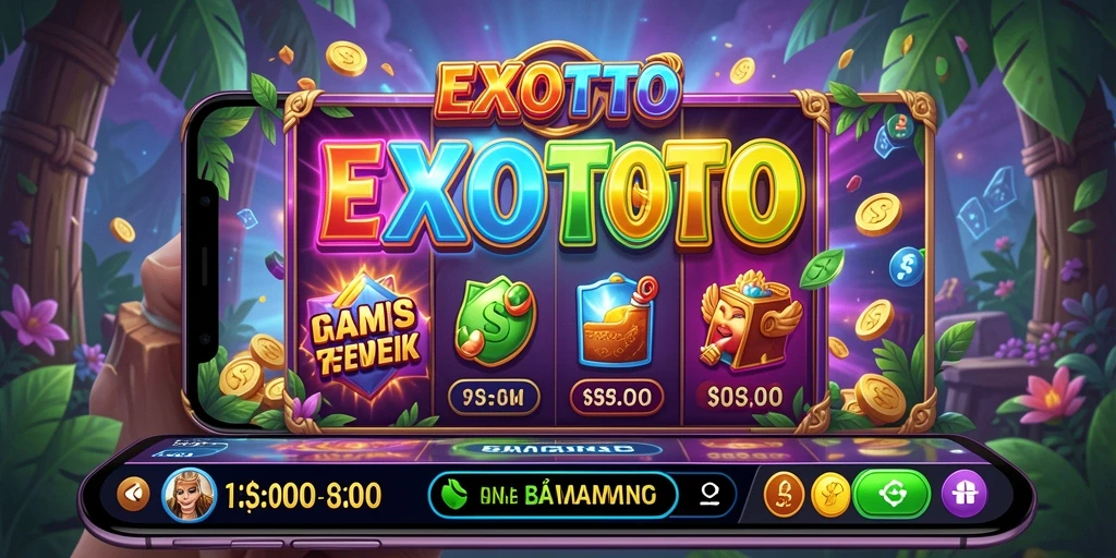 Screenshot gameplay EXOTOTO dengan tampilan grafis yang menarik.