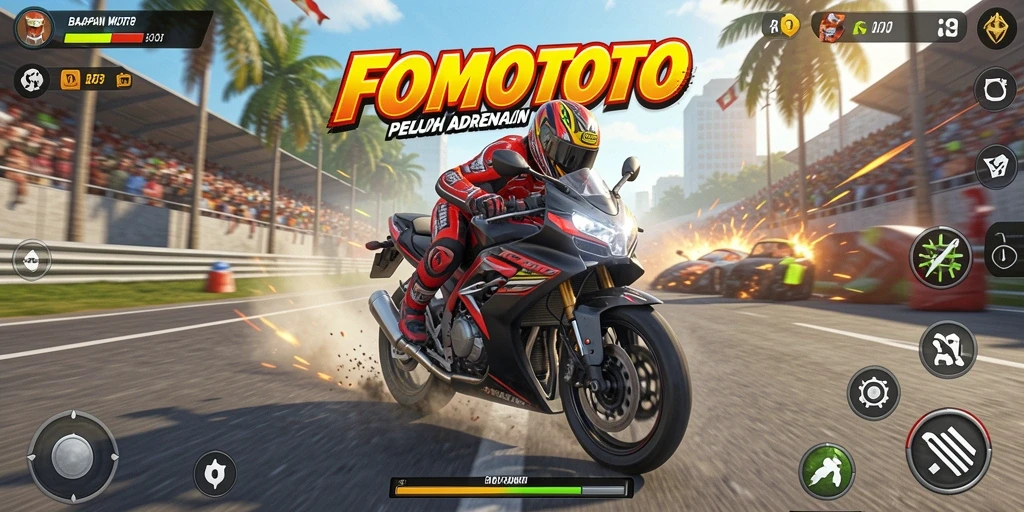 Tampilan mendebarkan dari balapan motor di FOMOTOTO.