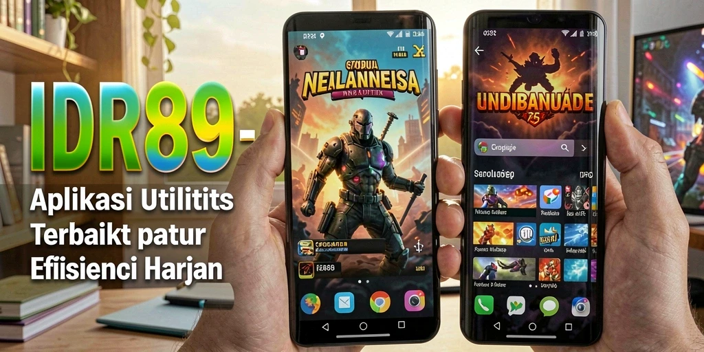 Screenshot IDR89 menampilkan antarmuka aplikasi dengan berbagai fitur utilitas.
