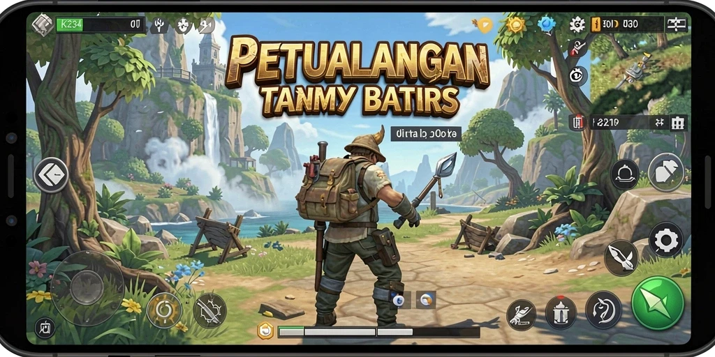 Screenshot gameplay K234 menampilkan penjelajahan dunia yang luas dan indah.