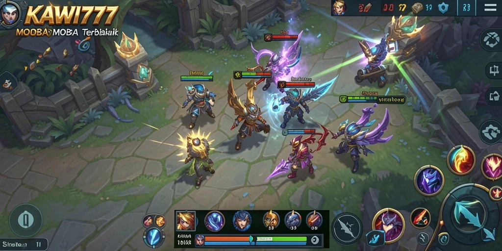 Screenshot gameplay KAWI777 menampilkan aksi pertempuran mendebarkan.