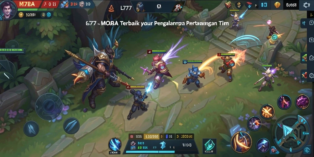Tangkapan layar L777 menampilkan aksi seru di medan perang MOBA.