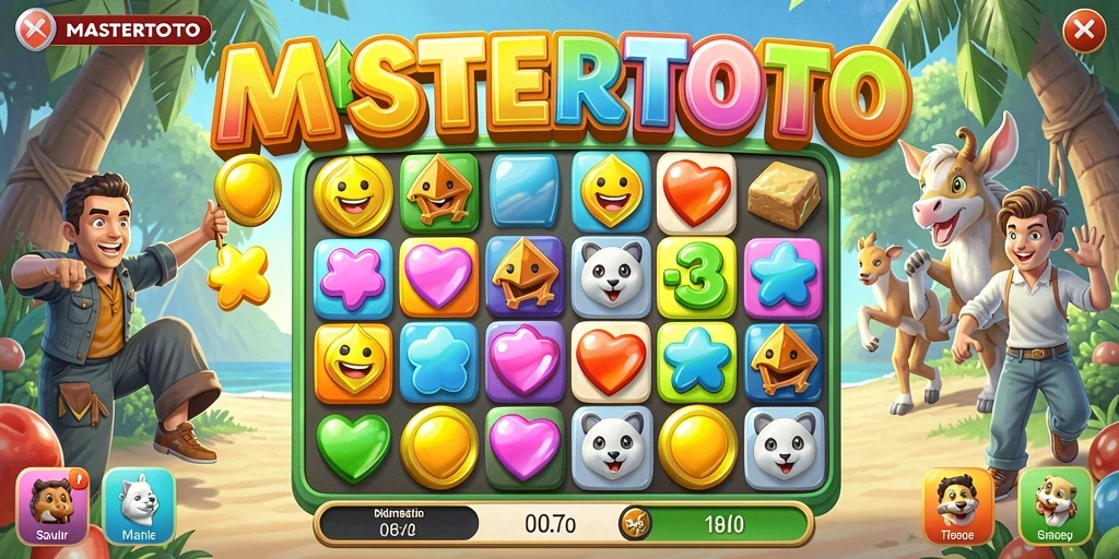 Tampilan gameplay MASTERTOTO yang penuh warna dan menantang.
