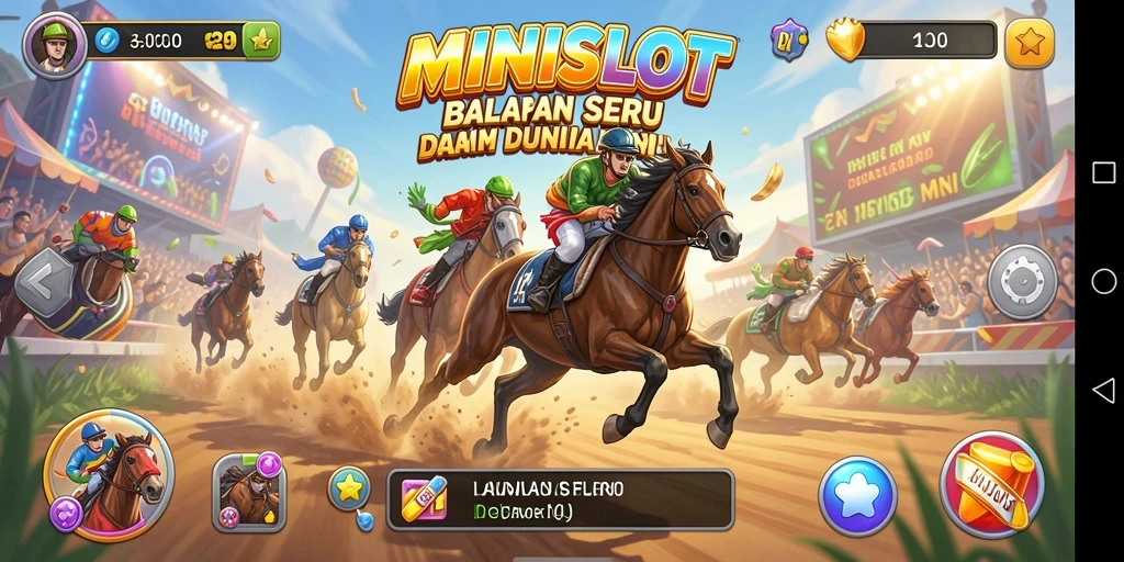 Screenshot MENUNJUKKAN gameplay balapan yang mendebarkan di MINISLOT.