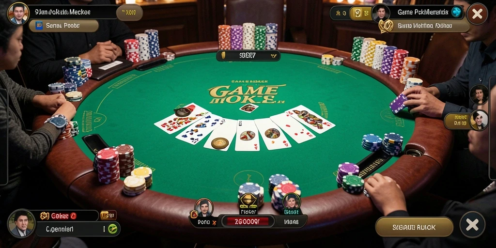 Tangkapan layar SD107 menampilkan gameplay poker yang mengasyikkan dan interaktif.
