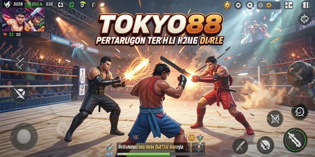 Gameplay intense di arena pertarungan TOKYO88.