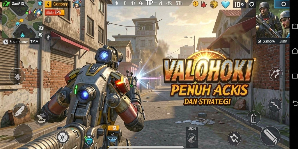 Screenshot gameplay VALOHOKI yang menunjukkan aksi tempur seru di arena.