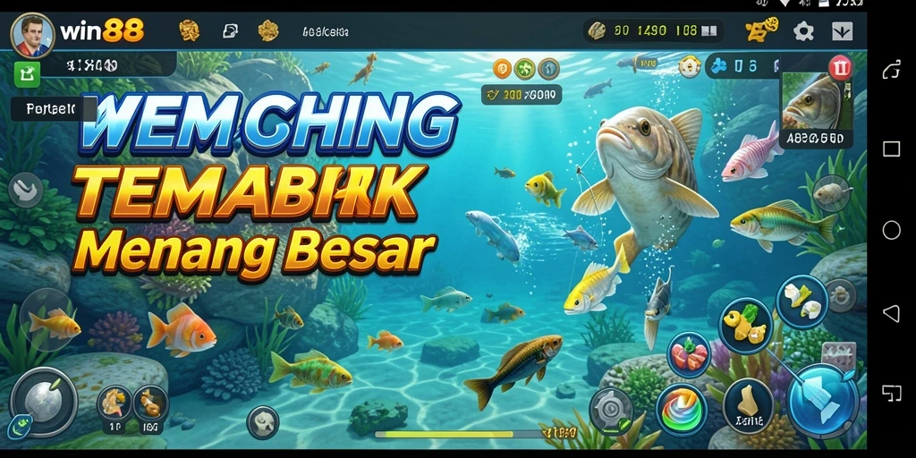 Tampilan menarik dari gameplay WIN88 saat menangkap ikan besar.