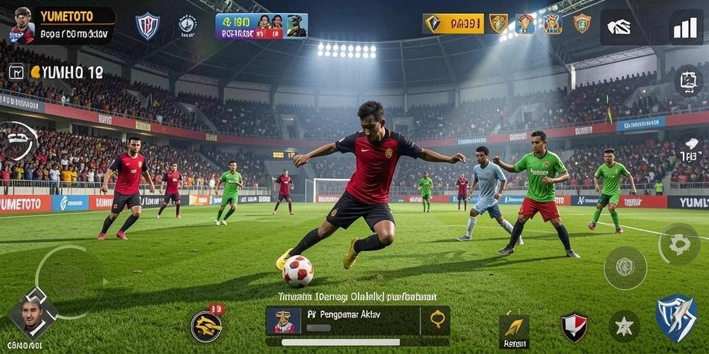 Tampilan gameplay seru dari YUMETOTO dengan aksi olahraga yang mendebarkan.